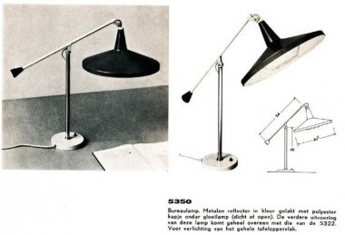 Publicity for a Panama table lamp by Wim Rietveld for Gispen