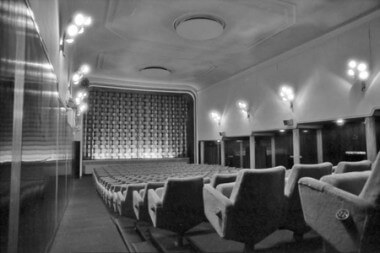 The Kino cinema in Silkeborg with nice wall lamps by Poul Henningsen