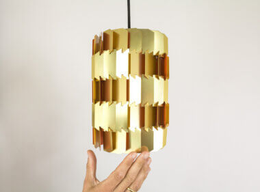 Facet pendant by Louis Weisdorf for Lyfa with an indication of the size