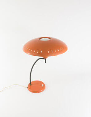 Orange table lamp by probably Louis Kalff for Philips Eindhoven as seen from above