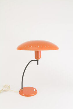Orange table lamp by probably Louis Kalff for Philips Eindhoven