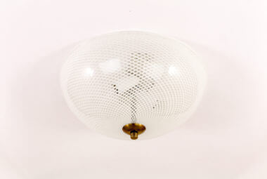 A ceiling light in Reticello glass by Venini