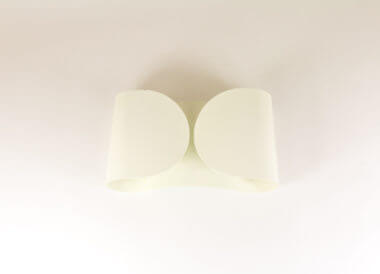 White Foglio wall lamp by Alfra and Tobio Scarpa for Flos as seen from below