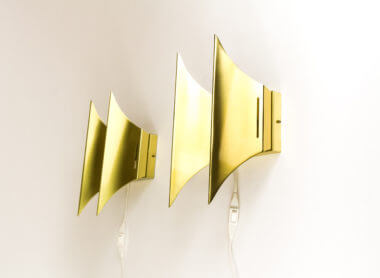 A pair of Gothic II wall lamps by an unknown designer for Lyfa as seen from one side