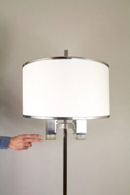 Floor lamp by Gaetano Sciolari with an indication of the size