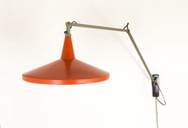 Red Panama wall lamp by Wim Rietveld for Gispen