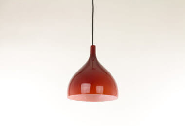 Red Venini pendant by Massimo Vignelli