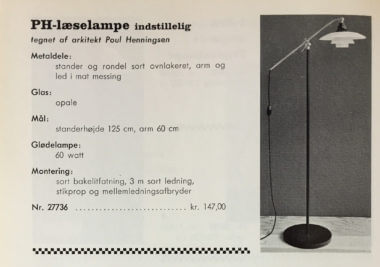 Reading lamp by Poul Henningsen for Louis Poulsen