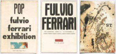 Invitations for exhibitions of Ferrari’s work and an artwork by Fulvio Ferrari