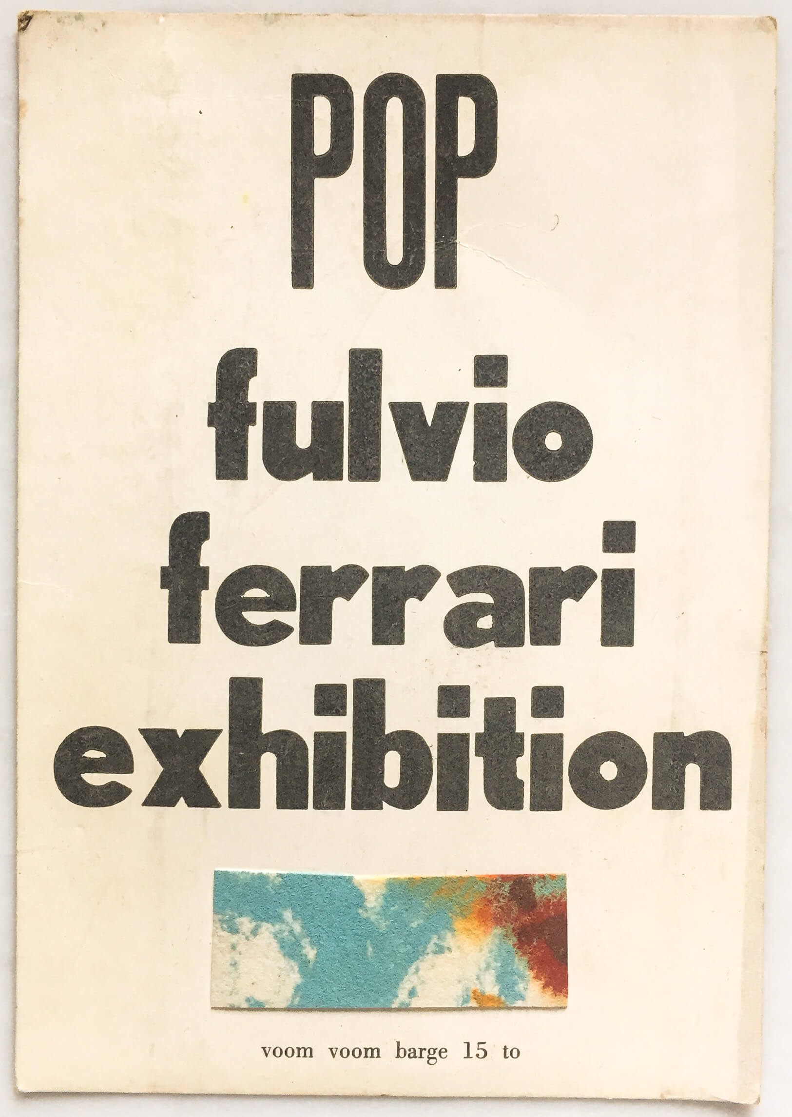 Announcement of exhibition by Fulvio Ferrari