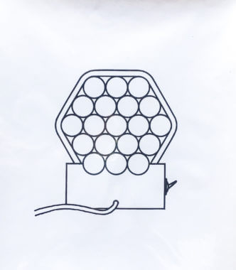 Drawing of ‘Molecola’ table lamp for Solka B