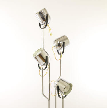 Chrome floor lamp by Goffredo Reggiani