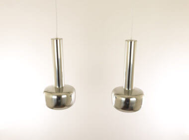 A pair of Silverpendel by Vilhelm Lauritzen for Louis Poulsen as seen from above