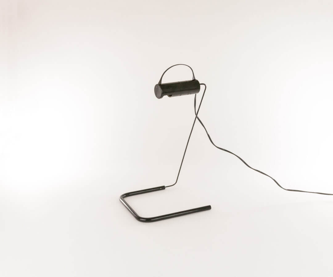 Black Slalom table lamp by Vico Magistretti for O-Luce, 1980s - Palainco