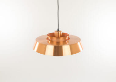 One of two copper Nova pendants by Jo Hammerborg for Fog & Mørup as seen from above