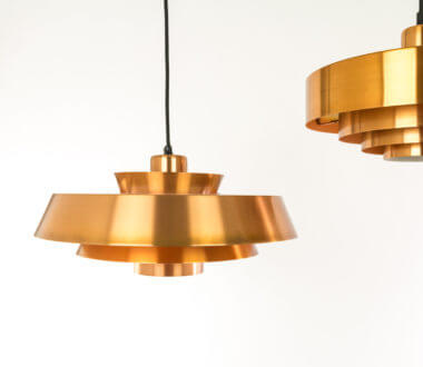 Set of 3 copper Hammerborg pendants for Fog & Mørup with a focus on the Nova and the Roulet