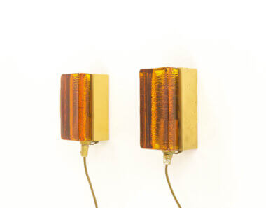 Two amber Atlantic Wall lamps by Vitrika
