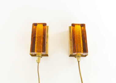 Pair of Amber Atlantic Wall lamps by Vitrika, in all their beauty