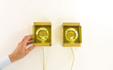 Greenish Maritim wall lamps by Vitrika with an indication of the size