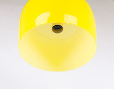 Yellow pendant by Alessandro Pianon for Vistosi as seen from below