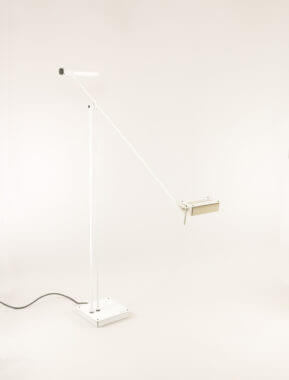 A white Samurai floor lamp by Sigheaki Asahara for Stilnovo