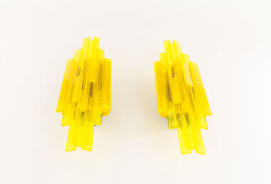 Pair of acrylic wall lamps by Claus Bolby for Cebo