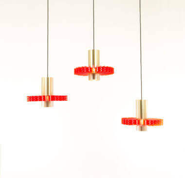 Spectacular set of three pendants by Claus Bolby for Cebo Industri