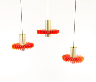 Set of three pendants by Claus Bolby for Cebo Industri as seen from above