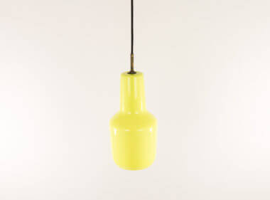 Yellow pendant made of Murano glass by Massimo Vignelli for Venini