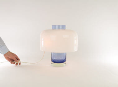 Murano glass table lamp LT 226 by Carlo Nason for A.V. Mazzega with an indication of the size