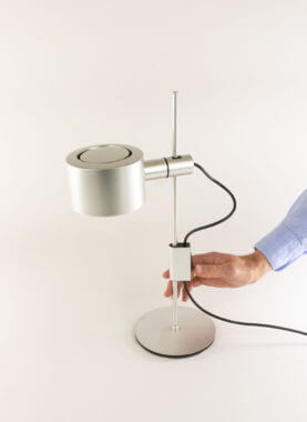 Table lamp by Ronald Homes for Conelight Limited with an indication of the size
