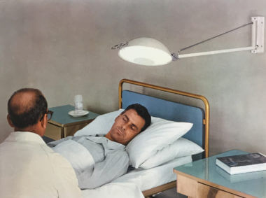 Stillovo hospital lamp model No. 2130 with a patient