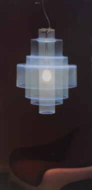 LS 120 pendant in opaline blown glass by Carlo Nason for A.V. Mazzega