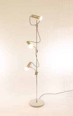 Italian chrome floor lamp by maybe Stilux or Raggiani, switched on