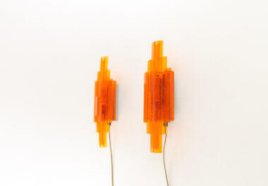 Orange wall lamps by Claus Bolby for Cebo industri