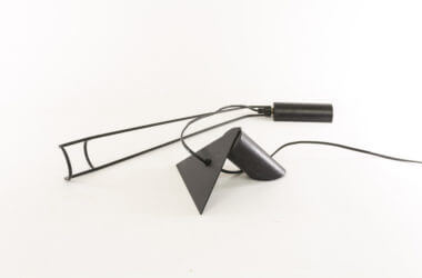 Adjustable black metal table lamp from Italy made of two different parts