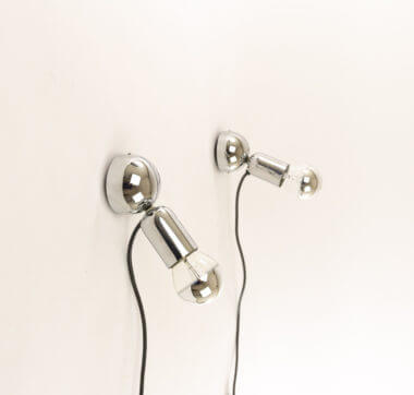 Pollux chrome wall lamps by Ingo Maurer for Design M