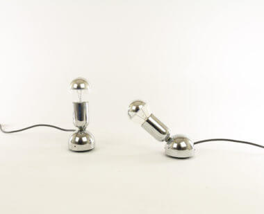 Pollux chrome table lamps by Ingo Maurer for Design M