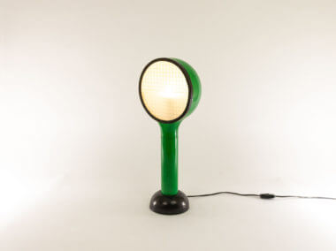 A green Drive table lamp by Adalberto dal Lago for Francesconi, switched on