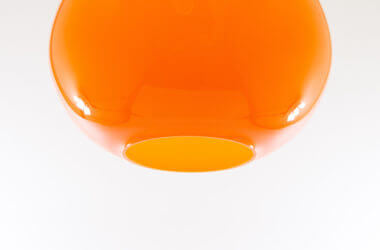 Orange Murano glass pendant by Alessandro Pianon for Vistosi as seen from below