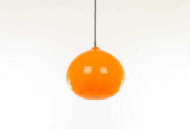 Orange Murano glass pendant by Alessandro Pianon for Venetian glassmaker Vistosi