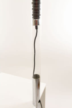 The tube of the Cosack table lamp with perspex and chrome