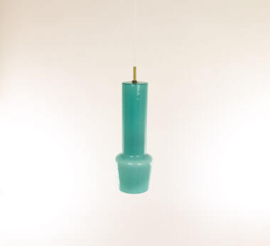 Turquoise pendant by Massimo Vignelli for Venini, seen from above