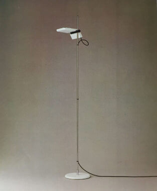 Model 1105 halogen floor lamp designed by Bruno Gecchelin for Arteluce