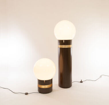 Oracolo and Mezzoracolo floor lamps by Gae Aplenty for Artemide, shining