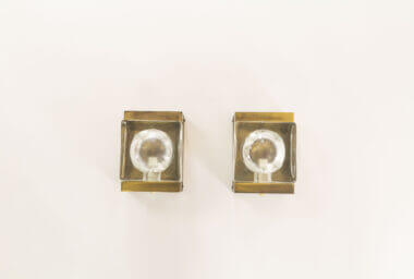 two transparent Maritim wall lamps by Vitrika as seen from the front