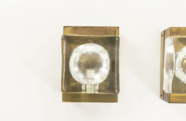 Detailed view from one out of two transparent Maritim wall lamps by Vitrika