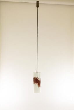 White and antique red pendant by Massimo Vignelli for Venini in its full glory