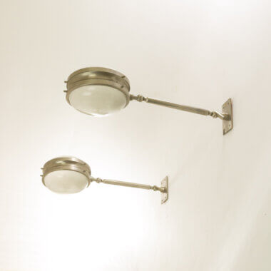 A pair of Gamma wall lamps by Sergio Mazza for Artemide, as seen from below