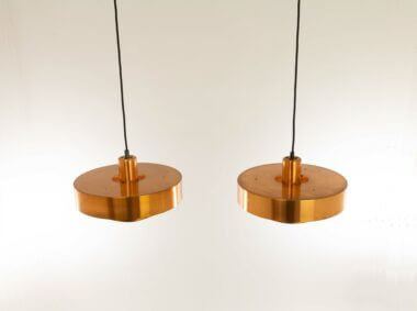 A pair of Roulet pendants by Jo Hammerborg for Fog & Mørup as seen from above